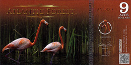 Atlantic Forest 9 Aves Dollars UNC Janvier 2015 - Ficción & Especímenes