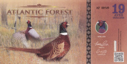 Atlantic Forest 19 Aves Dollars UNC Avril 2016 Le Faisan - Fictifs & Spécimens