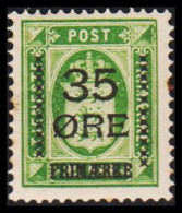 1912. Surcharge. 35 Øre On 32 Øre Green Official Stamp Pair Never Hinged. Rust. Vari... (Michel 62 (AFA 62x)) - JF532369 - Nuevos