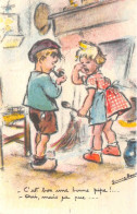 Mini Carte  - Illustrateur  " Germaine BOURET "  -  Enfants, Garçon Et Filles  -  Publicité " FRUCTINES-VICHY "   -   ¤¤ - Bouret, Germaine