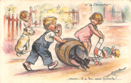 Illustrateur  " Germaine BOURET "  -  Enfants, Garçon , Fille , Chat , Chien    -   ¤¤ - Bouret, Germaine