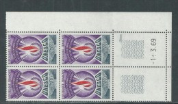 France Service N° 42 XX, U.N.E.S.C.O. 70 C. , En Bloc De 4 Coin Daté Du 1 . 3 . 69 , 2 Traits, Sans Charnière, TB - Dienstzegels