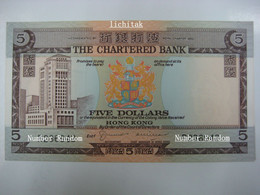 1970-1975 NO DATE  Hong Kong Standard Charter Bank $5 UNC Brown House - Hongkong