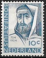 Plaatfout Blauw Streepje Voor De 1e N In 1954 Bonifatius 10 Cent Lichtblauw NVPH 646 PM Ongestempeld - Plaatfouten En Curiosa