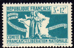 Colonies Françaises France Libre  N° 3 X  : Aide Aux Combattants : Bleu Clair, Trace Charnière Sinon TB - Sonstige & Ohne Zuordnung