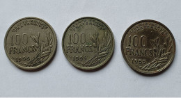 Lot De 3 Pièces De 100 Francs Cochet 1954B, 1955, 1955B - Gad 897 - 100 Francs