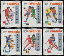 1371/1376** - Coupe Du Monde De Football / Wereldbeker Voetbal / Fussballweltmeisterschaft - Italia 90 - BUZIN - RWANDA - Ungebraucht