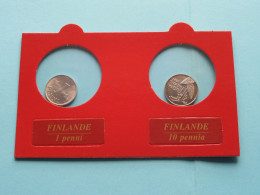 Set Of 2 Coins > 1 Penni (1978) & 10 Pennia (1997) > ( Monnaies Du Monde > Editions ATLAS ) FINLAND ( Voir SCANS ) ! - Finland