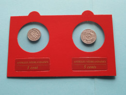 Set Of 2 Coins > 1 Cent (1993) & 5 Cents (1997) > ( Monnaies Du Monde > Editions ATLAS ) Antilles NL ( Voir SCANS ) ! - West Indies