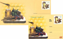 718  Miel Gaufre, Noix: PAP+c.p. 2013 - Honey, Nuts: Stationery Cover+Postcard. Honeycomb Beekeeping Apiculture Abeille - Abeilles