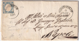 1861 9 Nov 2 Gr. Sass 20c Su Lettera Da Monopoli X Napoli  F.Chaiv, Cv 800 - Naples