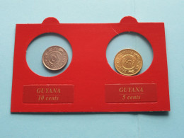 Set Of 2 Coins > 10 Cents (1991) & 5 Cents (1991) > ( Monnaies Du Monde > Editions ATLAS ) GUYANA ( Voir SCANS ) ! - Guyana