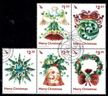 New Zealand 2017 Christmas Set As Block Of 5 Used  - Used Stamps