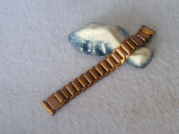 Vintage !   50s' Gold Plated Ladder Military Watch Bracelet Band 12mm (#89) - Taschenuhren