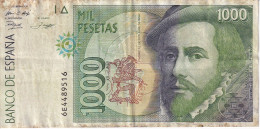 BILLETE DE 1000 PESETAS DEL AÑO 1992 DE HERNAN CORTES SERIE 6E (PIZARRO) - 1000 Pesetas