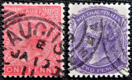 Australie   South Australia 1899 -1905 Post Office Adelaide   Stampworld N° 81A Et 82A - Used Stamps