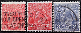 Australie  1926 -1930 King George V   Stampworld N°   66_69_70 - Oblitérés
