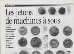 Les Jetons De Machines à Sous  Article Extrait De La Vie Du Collectionneur - French