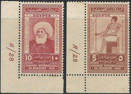 Egypt 1928 Stamp Control Set A/28 International Congress Of Medicine Cairo/Centenary Medicine Faculty MNH Scott 153-154 - Unused Stamps