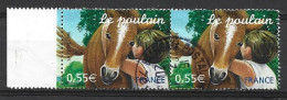 France 2006 N 3899 ( Yv) Serie Nature Le Poulain Paire Bord De Feuille Oblitérée  Cote Mini Yv 1.00 E - Chevaux