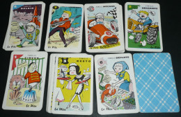 Rare Ancien Jeu De Cartes De 7 Familles Héron Circus Mecano Labémol Musique Avion Cirque - Sonstige & Ohne Zuordnung