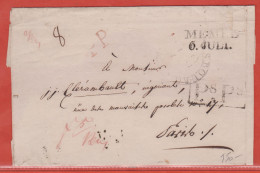 MEMEL LETTRE DE 1823 POUR PARIS VIA STRASBOURG - Storia Postale