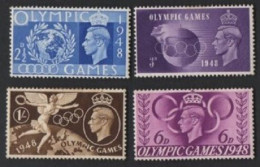 GB 1948 SG495 - 498 Olympics Full Set Mounted Mint - Unused Stamps