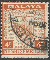 Negri Sembilan (Malaysia). 1935-41 Arms. 4c Used SG 25 - Negri Sembilan