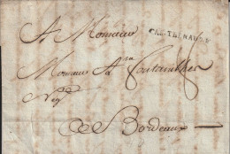 France Marque Postale Avec Correspondance Castelnaudary 1783 - ...-1845 Prephilately