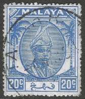 Pahang (Malaysia). 1950-56 Sultan Sir Abu Bakar. 20c Blue Used SG 65 - Pahang