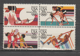 USA  1983  P A    N° 103 / 106  Neuf X X (bloc De4)  J O Los Angeles - 3b. 1961-... Neufs