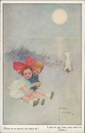 LAWSON WOOD SIGNED 1910s POSTCARD - KIDS & DOG - MOON OR NO MOON WE CARRY ON - ARTISTIQUE SERIE - N. 2588 (4342) - Wood, Lawson