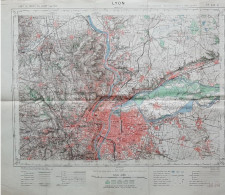 CARTE D'ETAT MAJOR AU 1/ 50.000  COULEUR DE LA REGION LYONNAISE /  1922 - Dokumente