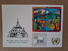 ADMINISTRATION  NATIONS UNIES WIEN 1997 POSTVERWALTUNG BLOC DE 4  GMUNDEN - Lettres & Documents