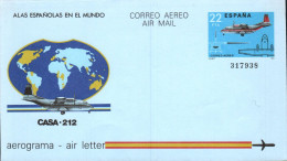 ESPAGNE AEROGRAMME CASA 212 NEUF - Other & Unclassified