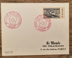 FRANCE Croix Rouge, Red Cross. Yvert  N°938, Cachet Temporaire "Pavillon De La Croix Rouge" Epinal 1955 - Cruz Roja