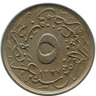 5/10 QIRSH 1911 EGIPTO EGYPT Islámico Moneda #AH282.10.E - Egypt