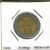 20 SHILLINGS 1998 KENYA BIMETALLIC Coin #AS335.U - Kenya