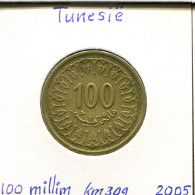 100 MILLIMES 2005 TUNISIA Coin #AP833.2.U - Tunisia