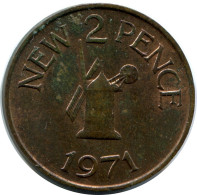 2 PENCE 1971 GUERNSEY Coin #AX103.U - Guernesey