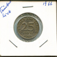 25 CENTS 1966 TRINIDAD & TOBAGO Coin #AN738.U - Trinidad Y Tobago