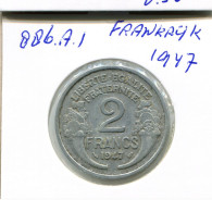 2 FRANCS 1947 FRANKREICH FRANCE Französisch Münze #AN354.D - 2 Francs
