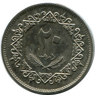 20 DIRHAMS 1975 LIBYEN LIBYA Islamisch Münze #AH613.3.D - Libya