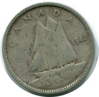 10 CENTS 1940 KANADA CANADA SILBER Münze #AR976.D - Canada