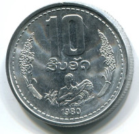 10 ATT 1980 LAOS UNC Münze #W10807.D - Laos