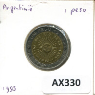 1 PESO 1995 ARGENTINA BIMETALLIC Coin #AX330.U - Argentine