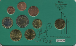 ITALY 2002 EURO SET + MEDAL UNC #SET1225.16.U - Italia