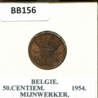 50 CENTIMES 1954 DUTCH Text BÉLGICA BELGIUM Moneda #BB156.E - 50 Cent