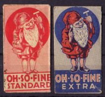 "OH-SO-FINE" Razor Blade Old Vintage 2 WRAPPERS (see Sales Conditions) - Lamette Da Barba