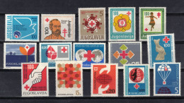 YOUGOSLAVIE   Timbres   Neufs De Bienfaisance   ( Ref  490 E ) Croix Rouge - Lot De 15 Timbres Vers 1970 - Liefdadigheid
